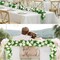 3 psc 7.5ft Fake Rose Garland Artificial Silk White Flower Vines Hanging Floral Garland